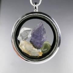 Stainless Stell Floating Locket Pendants | Gems & Crystals | PENDANT-WORLD.COM