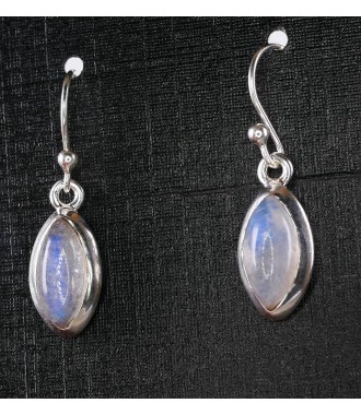 Rainbow Moonstone Marquise Cut Sterling Silver Earrings,unique | PENDANT-WORLD.COM | Buy at $49