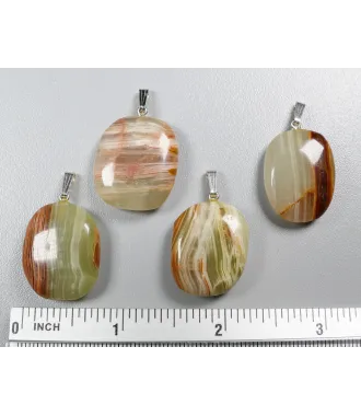 ONYX MARBLE PENDANT with 925 Silver Bail | 1pc Random Pick | PENDANT-WORLD.COM | Buy at $10.95