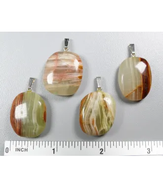ONYX MARBLE PENDANT with 925 Silver Bail | 1pc Random Pick | PENDANT-WORLD.COM | Buy at $10.95