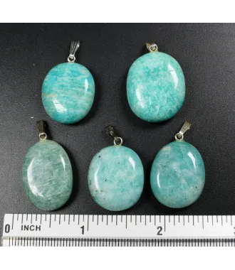 MADAGASCAR AMAZONITE PENDANT with 925 Silver Bail | 1pc Random Pick | PENDANT-WORLD.COM | Buy at $11.95