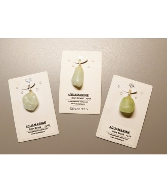 BRAZILIAN BERYL AQUAMARINE PENDANT with 925 Silver Bail | 1pc Random Pick | PENDANT-WORLD.COM | Buy at $11.95